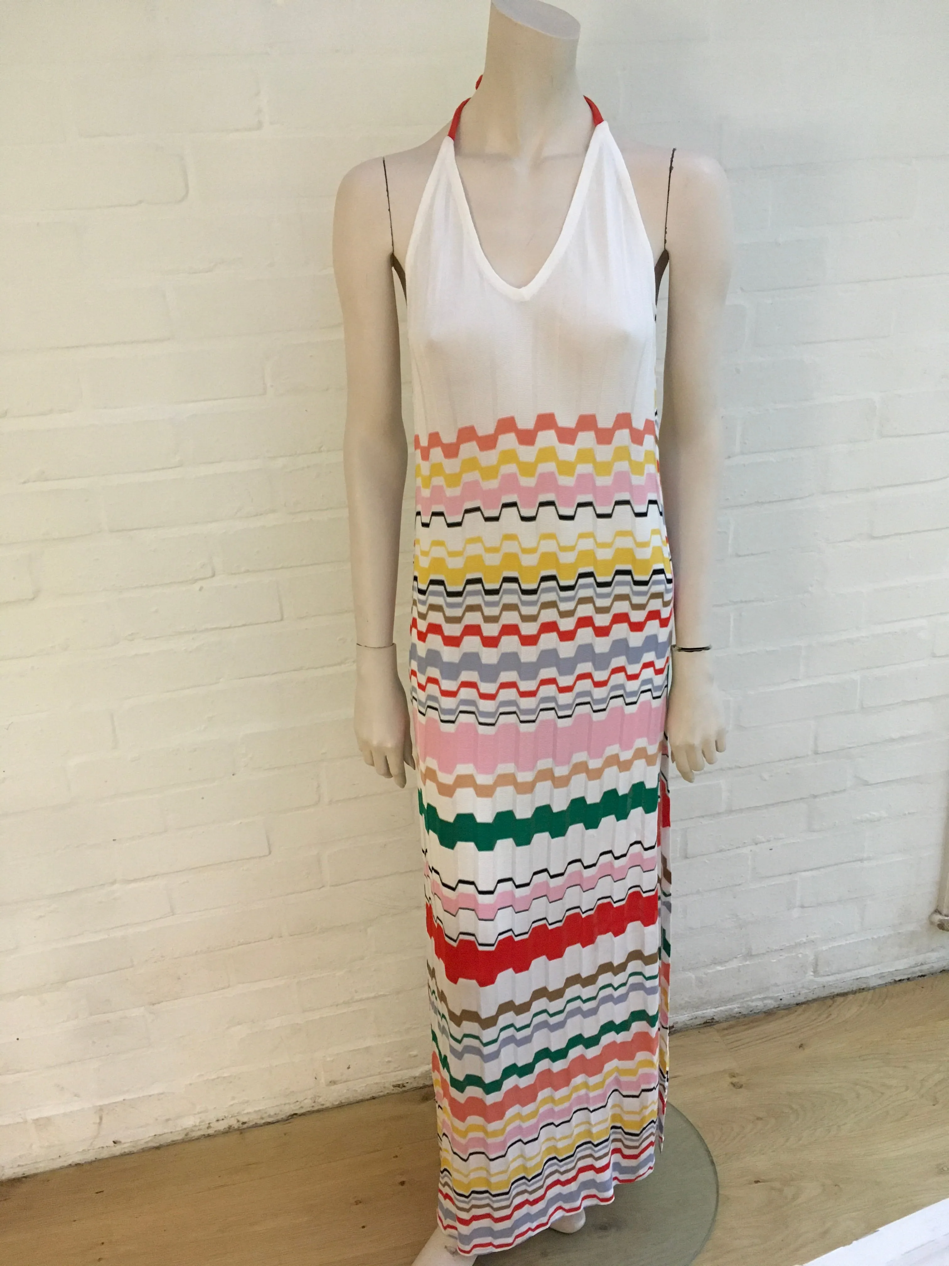 MISSONI MARE Geometric-knit maxi dress size I 44 UK 12 US 8  ladies