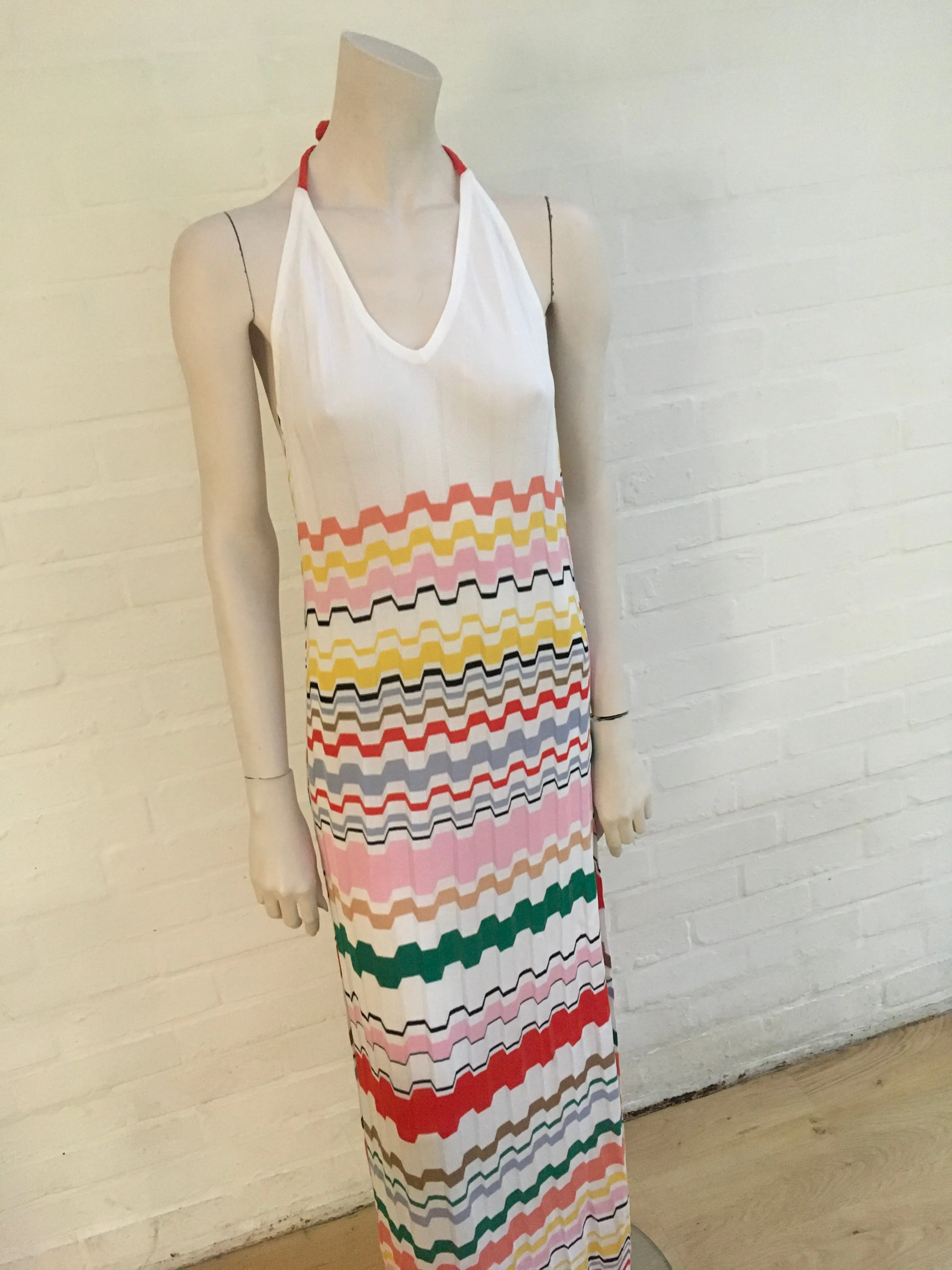 MISSONI MARE Geometric-knit maxi dress size I 44 UK 12 US 8  ladies