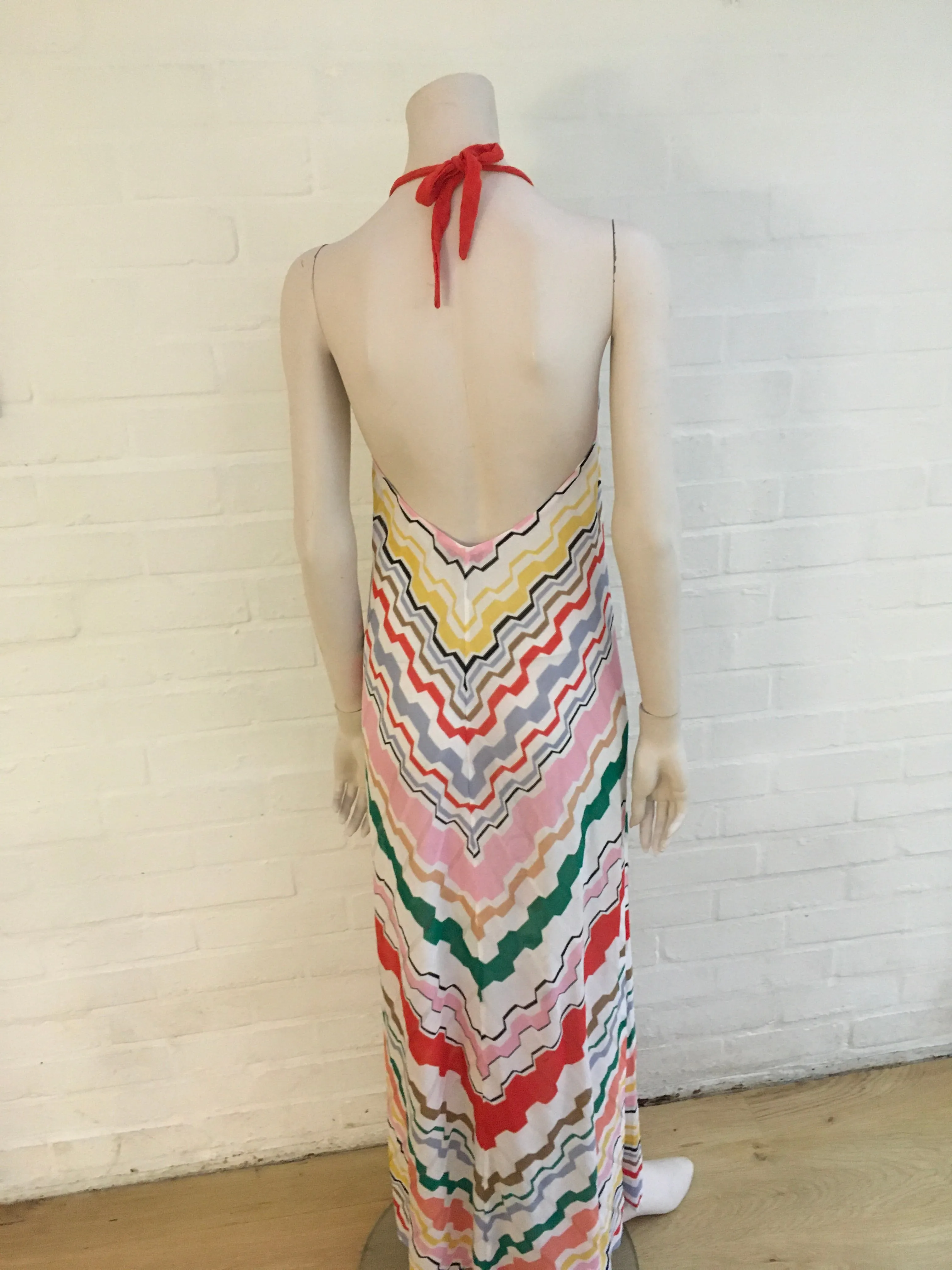 MISSONI MARE Geometric-knit maxi dress size I 44 UK 12 US 8  ladies