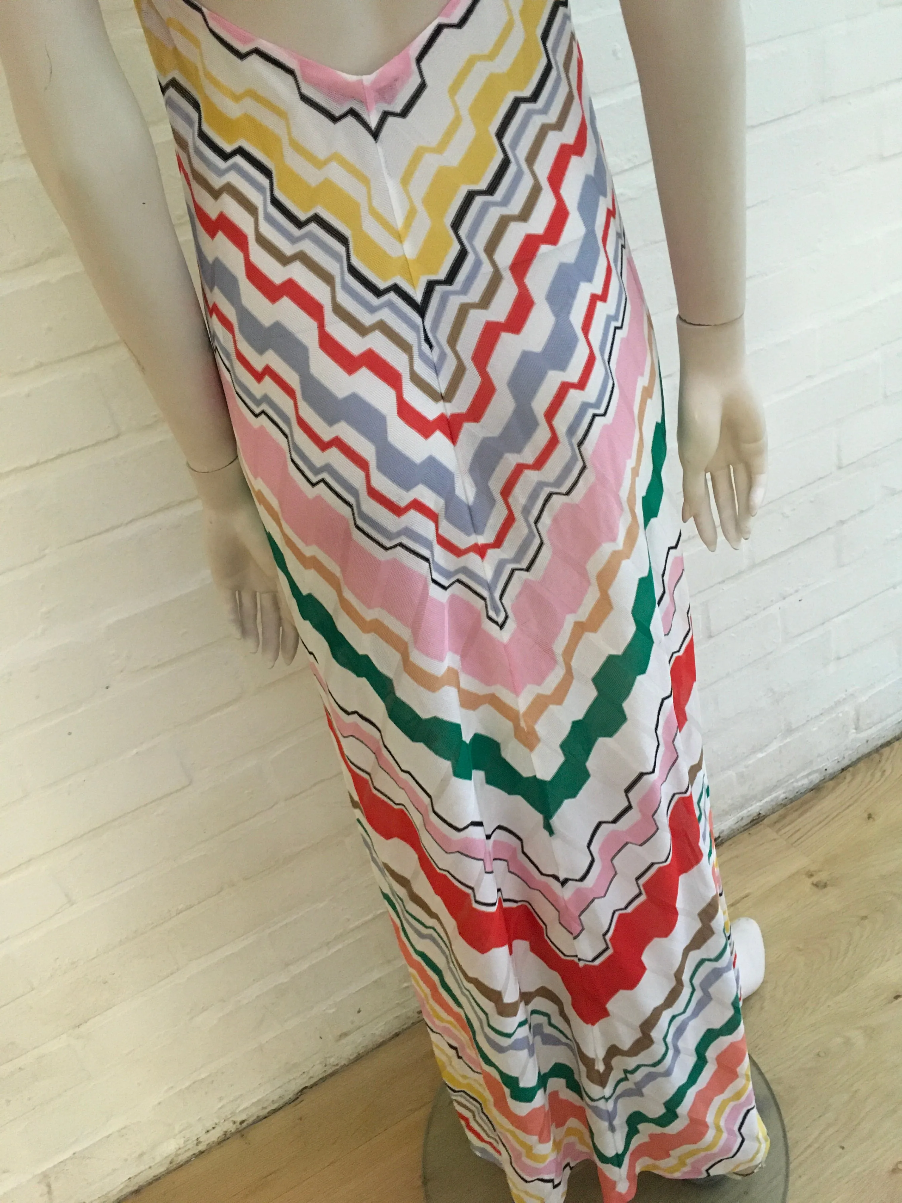 MISSONI MARE Geometric-knit maxi dress size I 44 UK 12 US 8  ladies