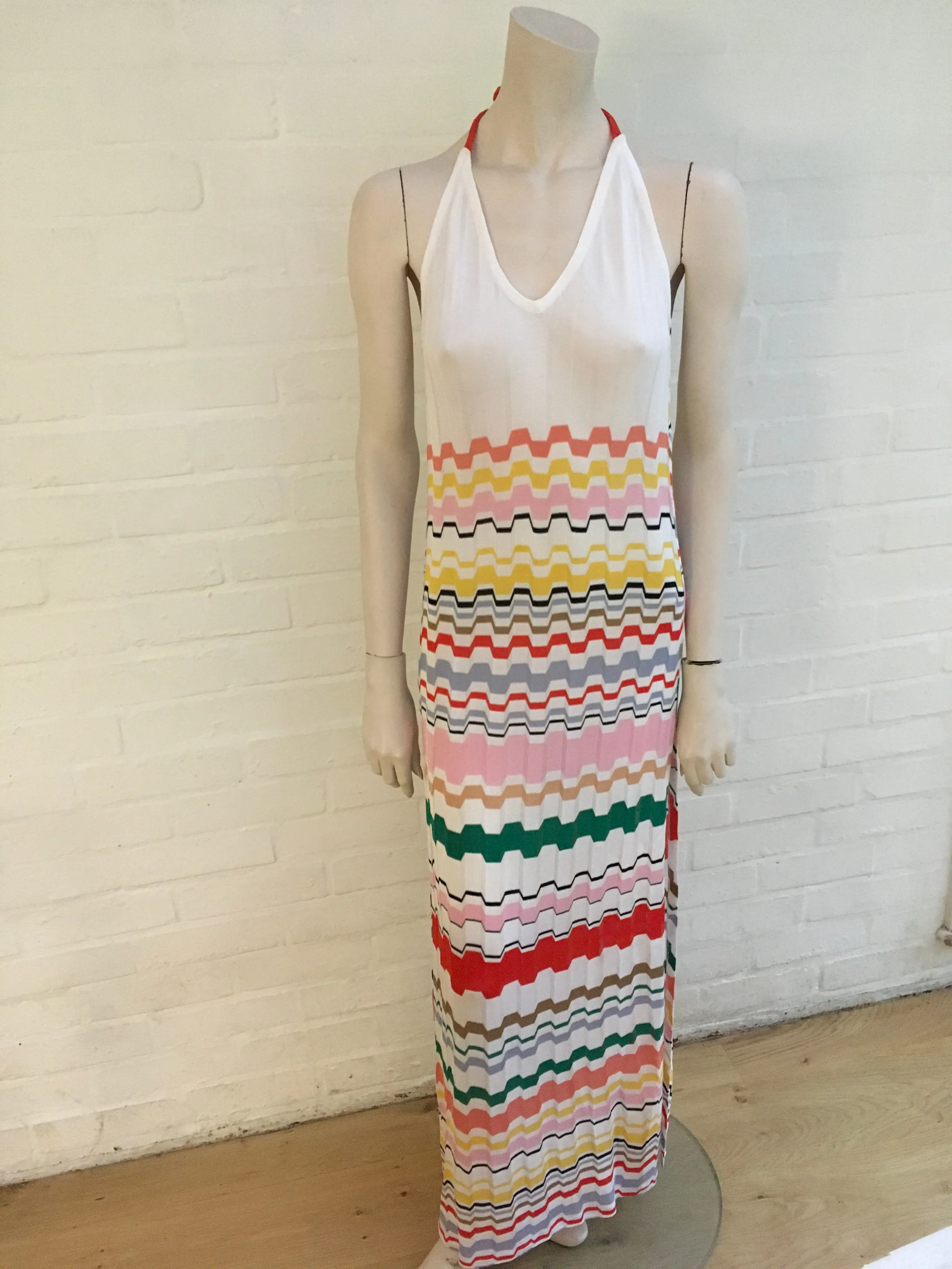 MISSONI MARE Geometric-knit maxi dress size I 44 UK 12 US 8  ladies