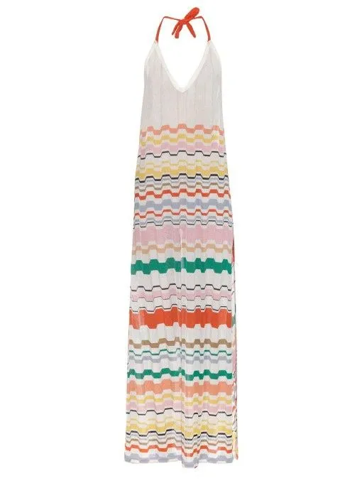MISSONI MARE Geometric-knit maxi dress size I 44 UK 12 US 8  ladies
