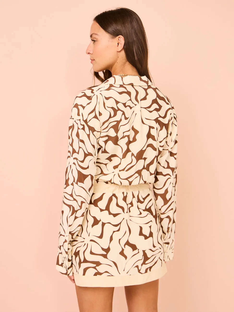 Mon Renn High Tide Mini Dress in High Tide Coffee