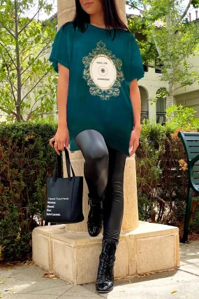 NESSA TEE - Press for Champagne (Emerald Green)