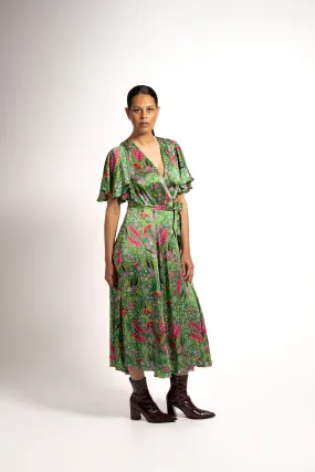 Nevae Wrap Dress with Sleeves – Boodja – Premium Viscose Satin