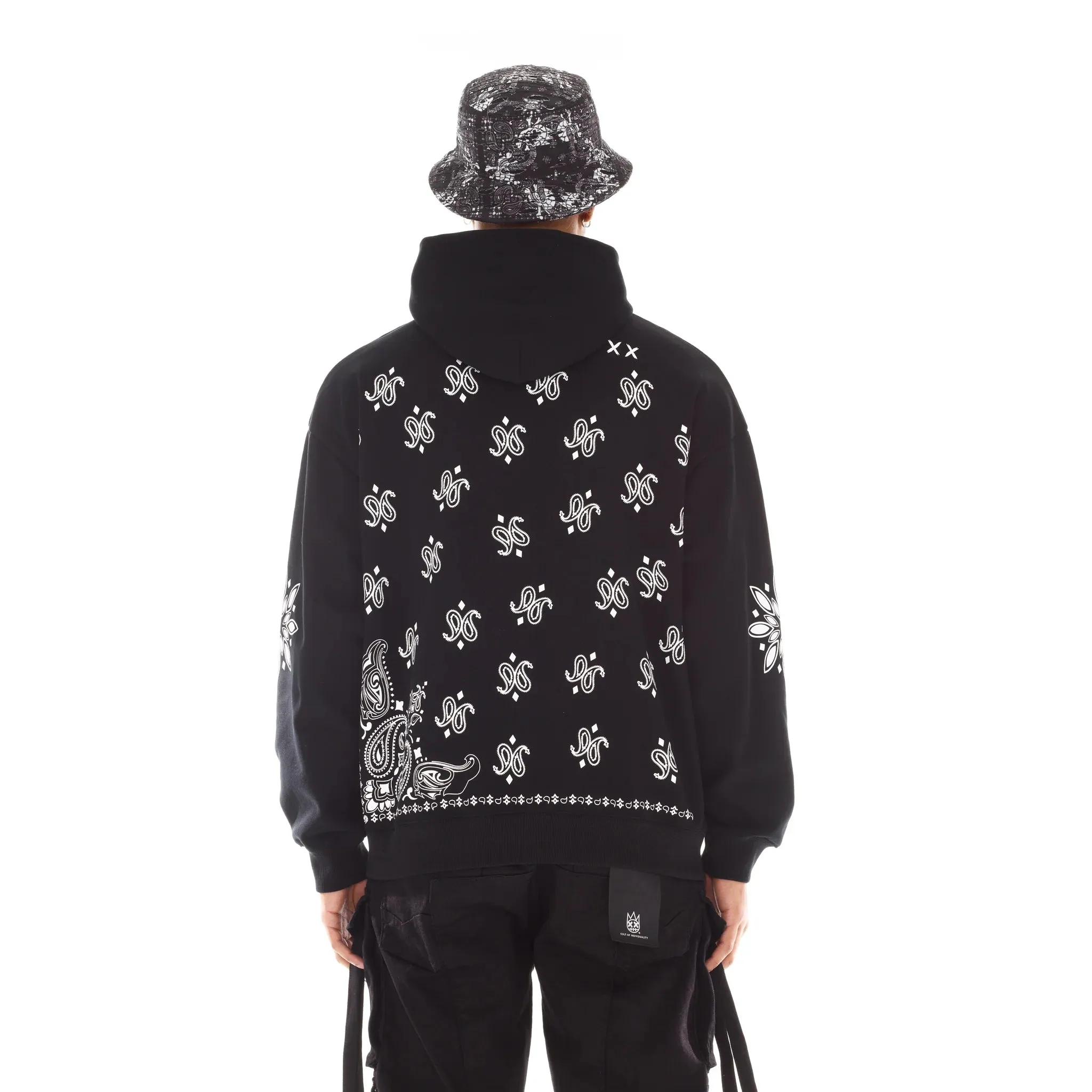 Paisley Pullover Sweatshirt - Black