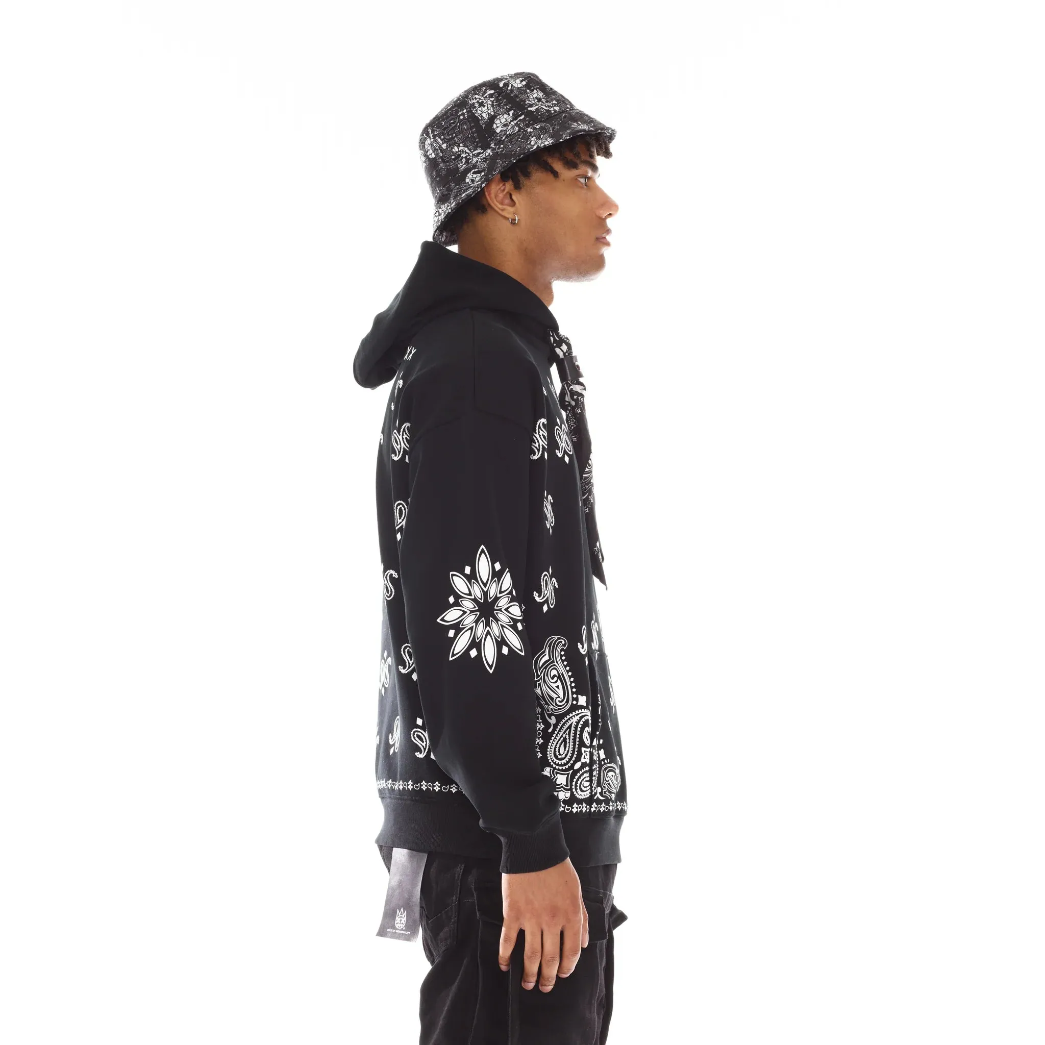 Paisley Pullover Sweatshirt - Black