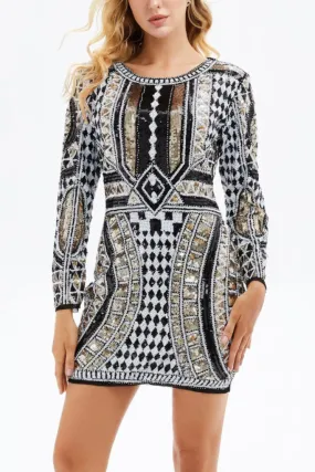 Party Outfit Sequinned Dress Metallic Dress Mermaid Party Dress
