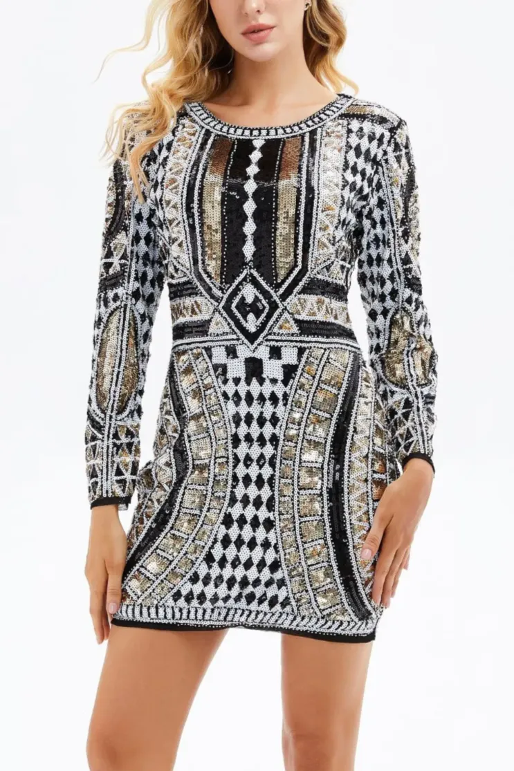 Party Outfit Sequinned Dress Metallic Dress Mermaid Party Dress