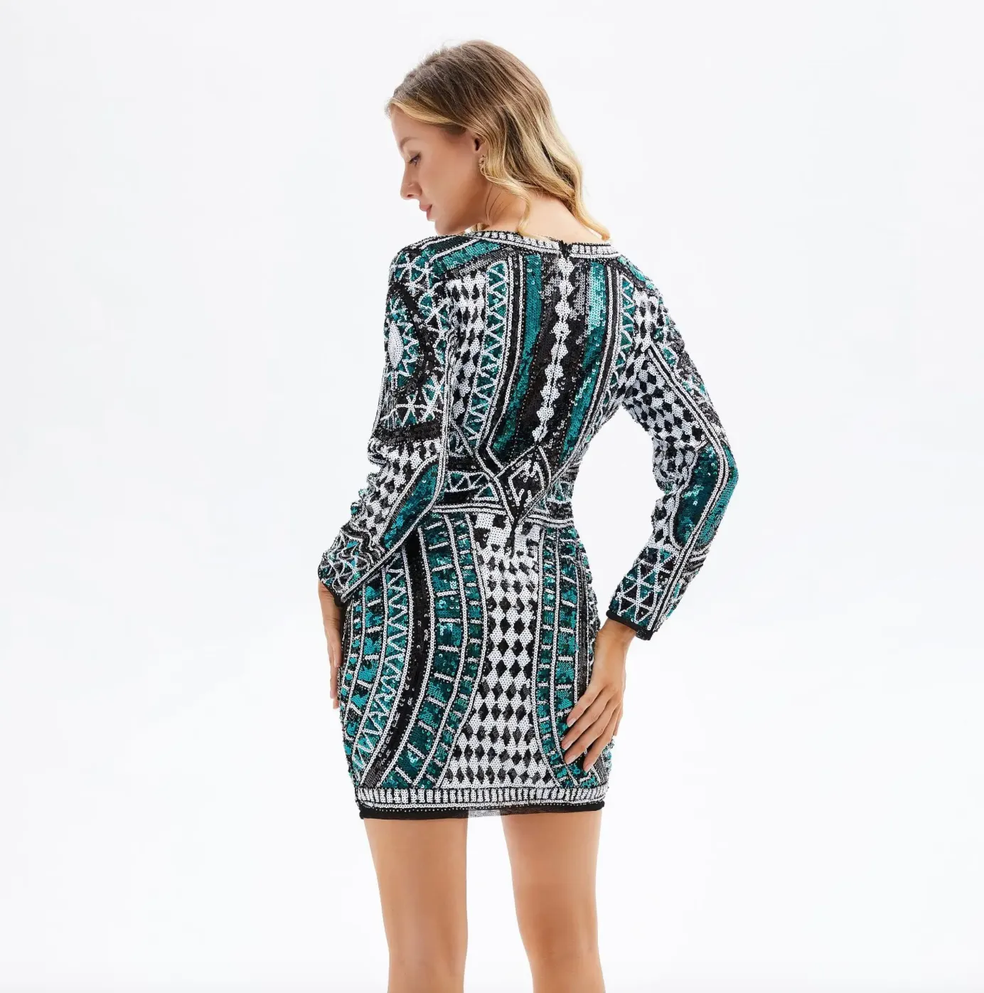 Party Outfit Sequinned Dress Metallic Dress Mermaid Party Dress