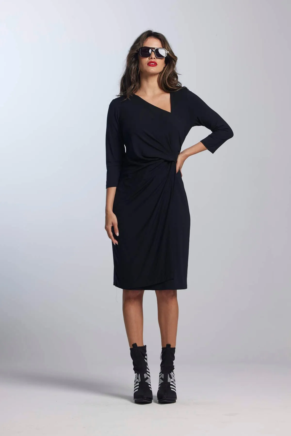 Paula Ryan Wrap Dress- Black