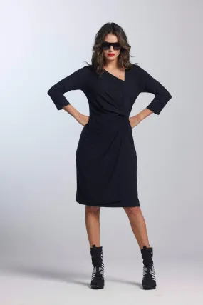 Paula Ryan Wrap Dress- Black