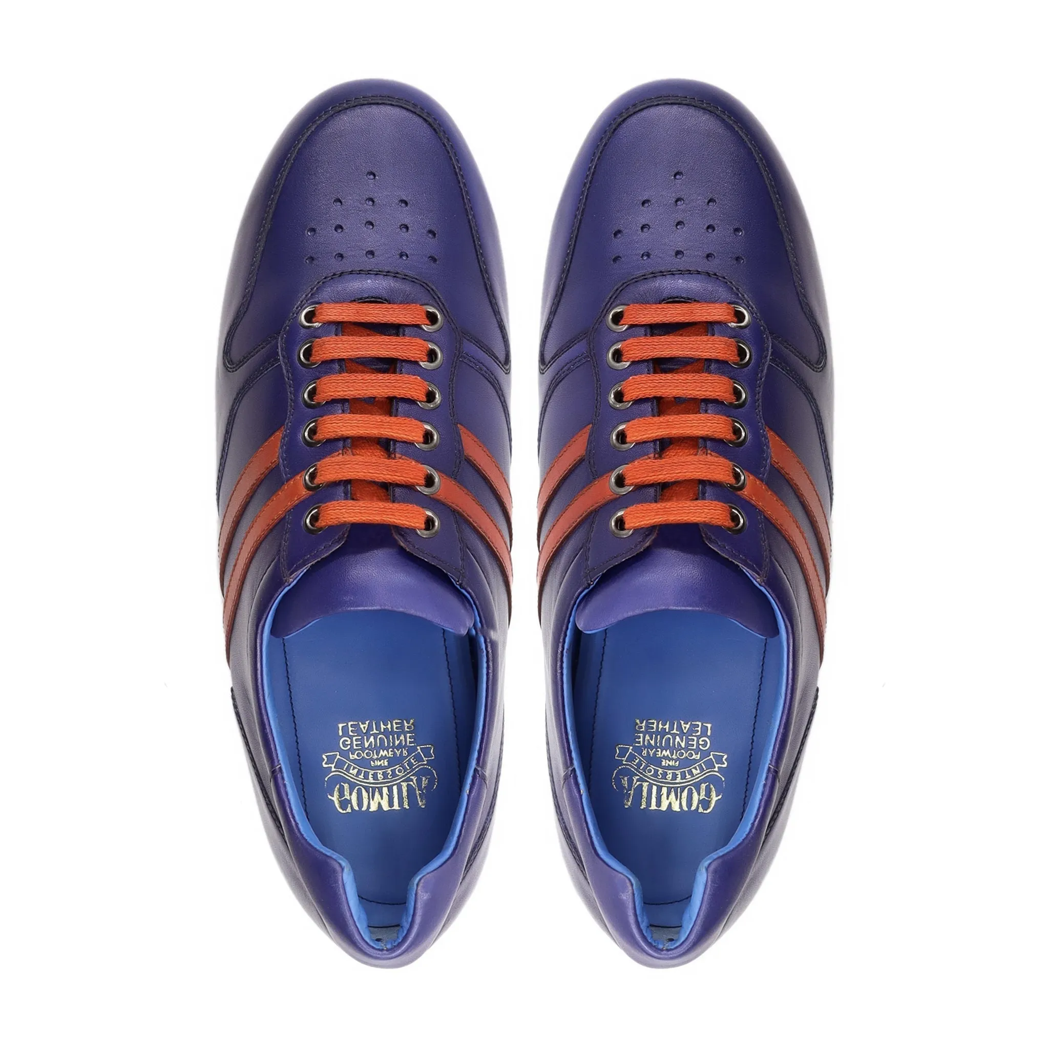 Perlan- Men's Blue Calf Leather Jogger