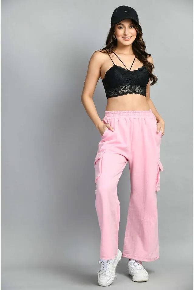 Pink Wide Leg Joggers