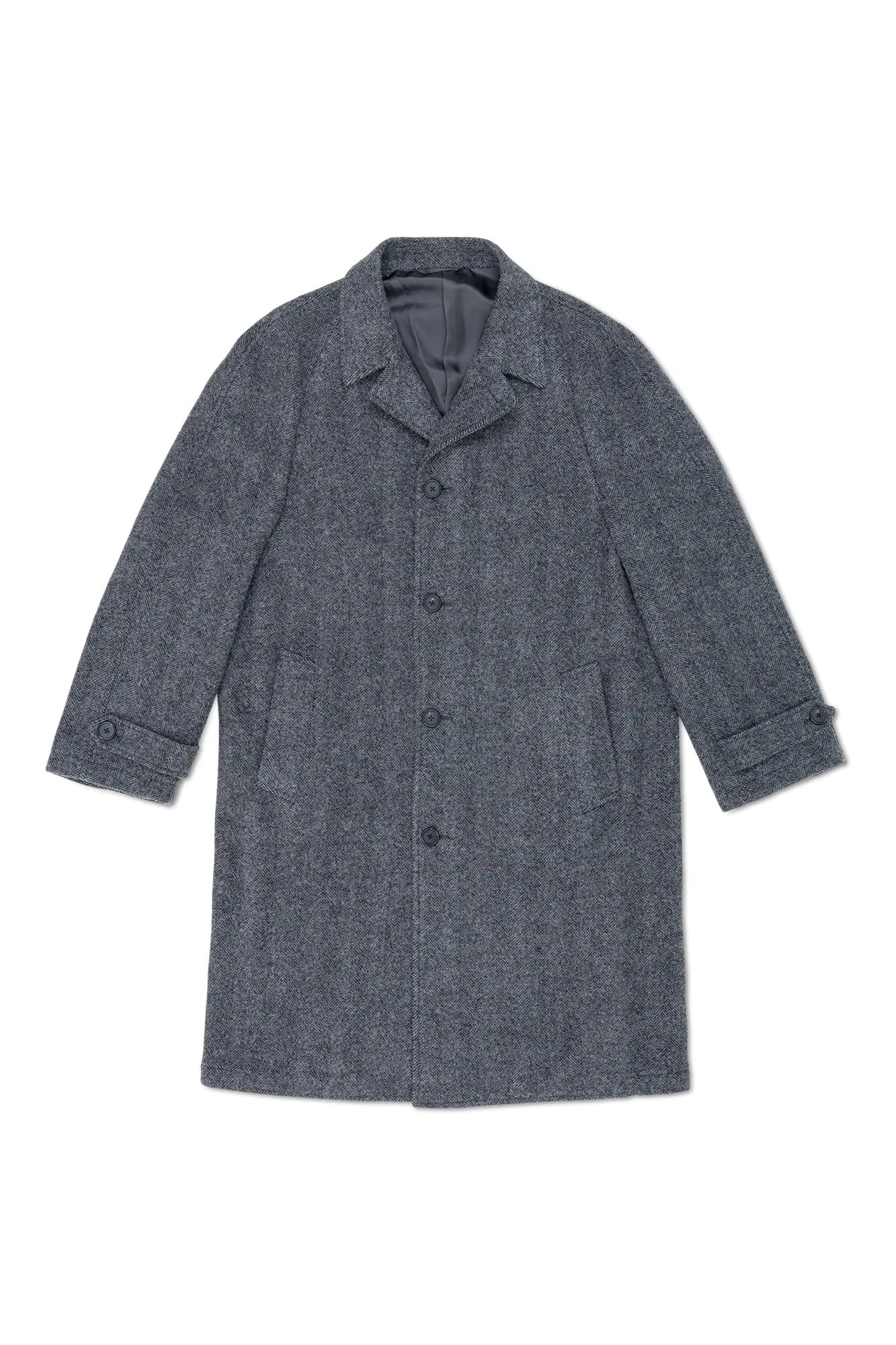PML Balmacaan overcoat gray herringbone
