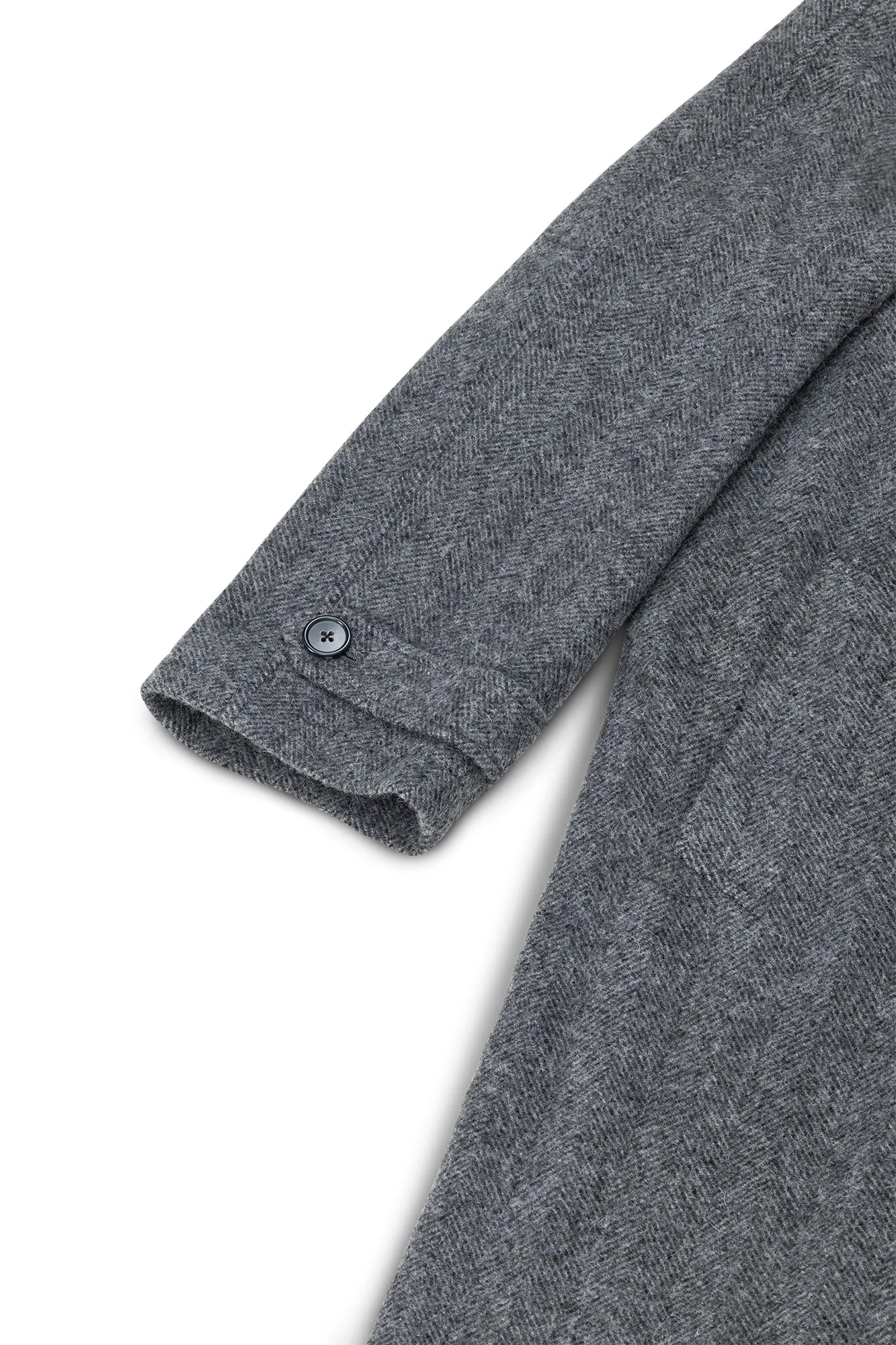 PML Balmacaan overcoat gray herringbone