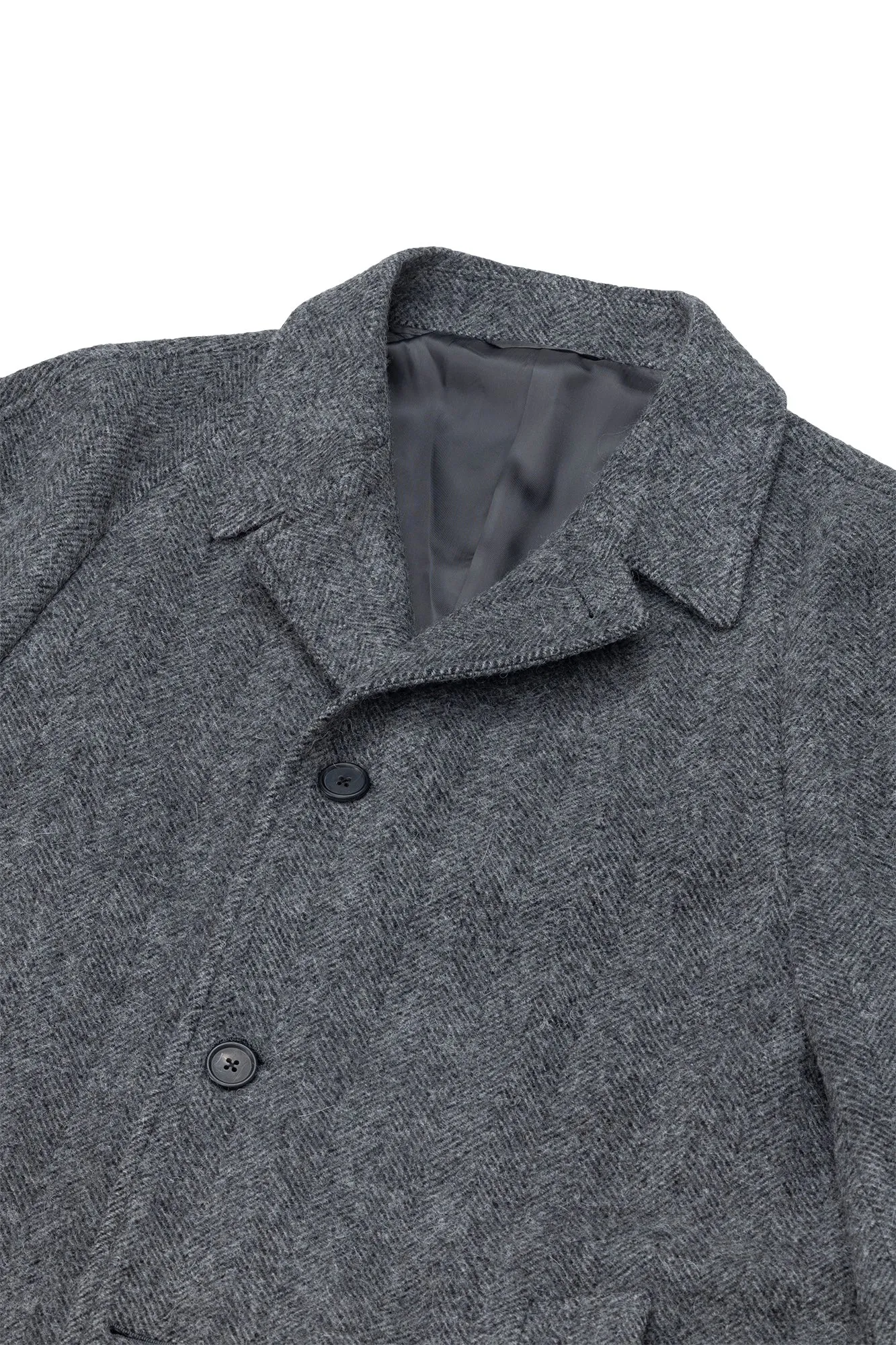 PML Balmacaan overcoat gray herringbone