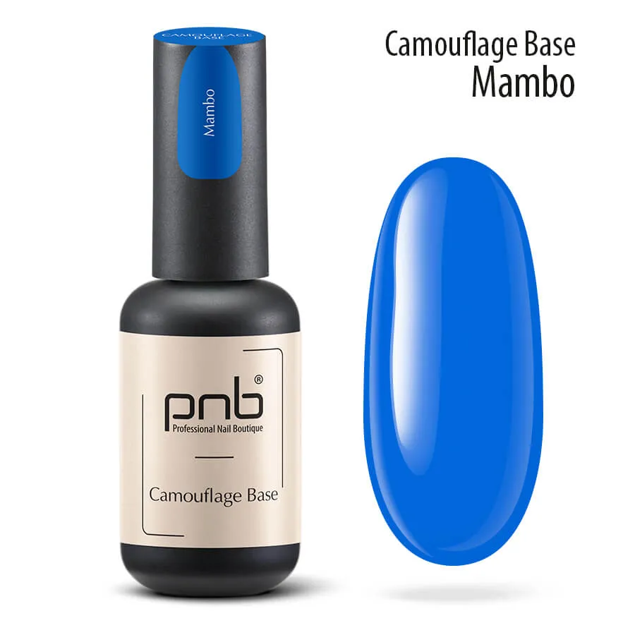 PNB Camouflage base coat blue gel nail polish Mambo 8ml