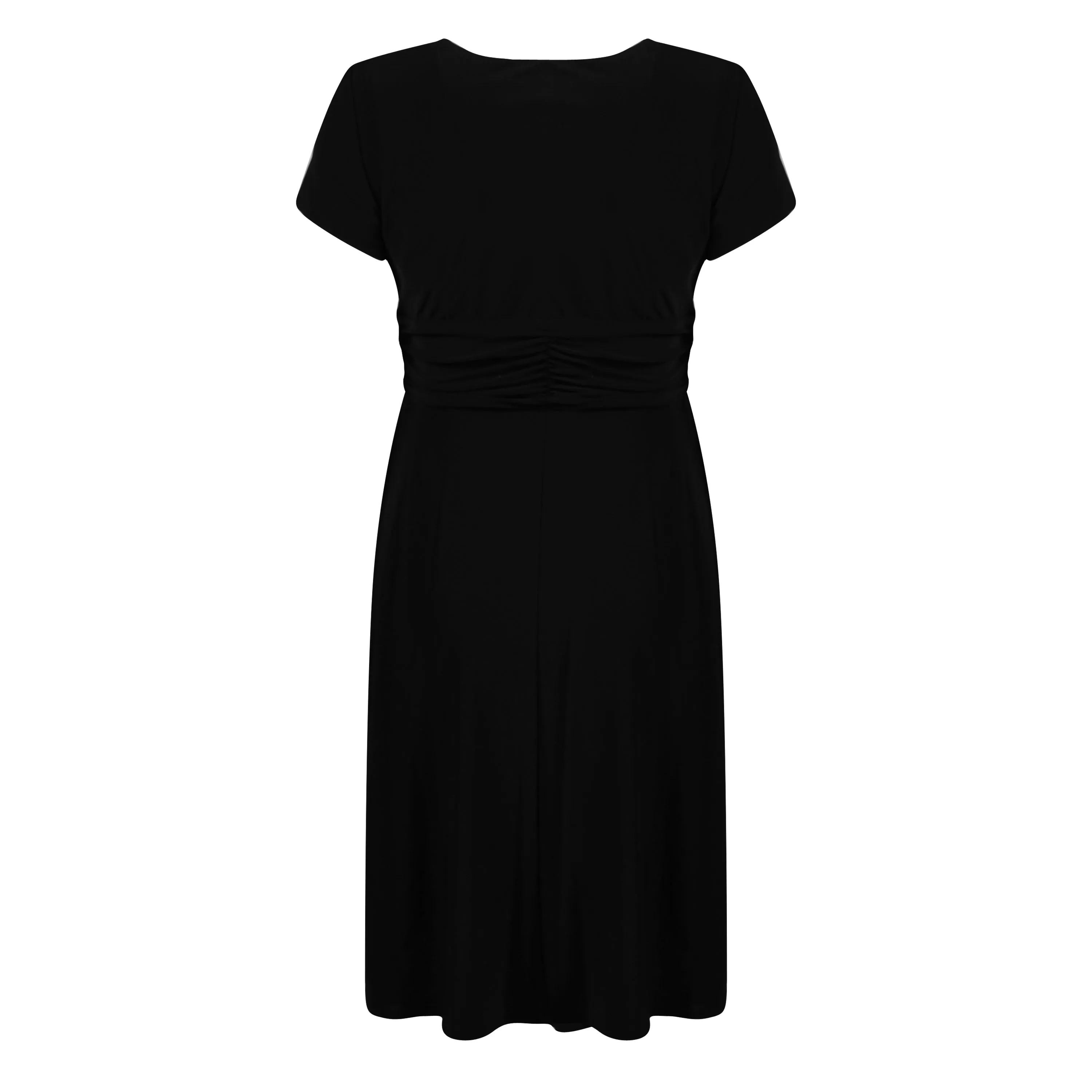 R & M Richards Women's Short Sleeve Faux Wrap Dress Black Size 14