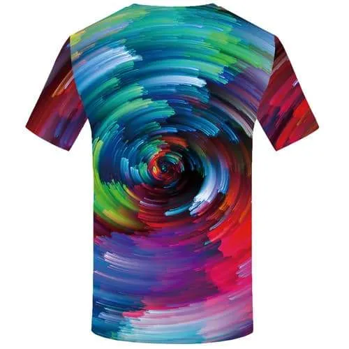 Rainbow T shirts Men Psychedelic Tshirt Anime Vortex Shirt Print Colorful Tshirts Cool Dizziness Tshirts Casual Short Sleeve