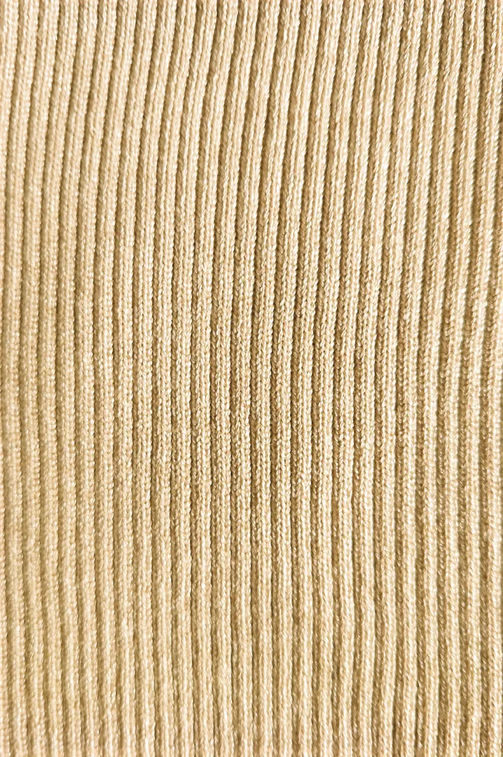Sally Ribbed Cut Out Chest Knit Top- Beige