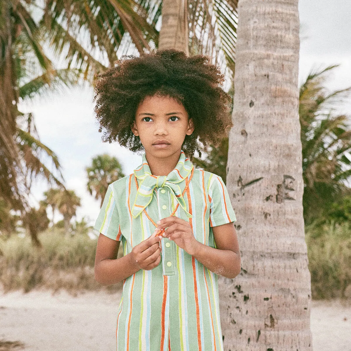 Scout Jumpsuit in Mojave Watercolour Stripe by Misha & Puff - Last One In Stock - 6 Years