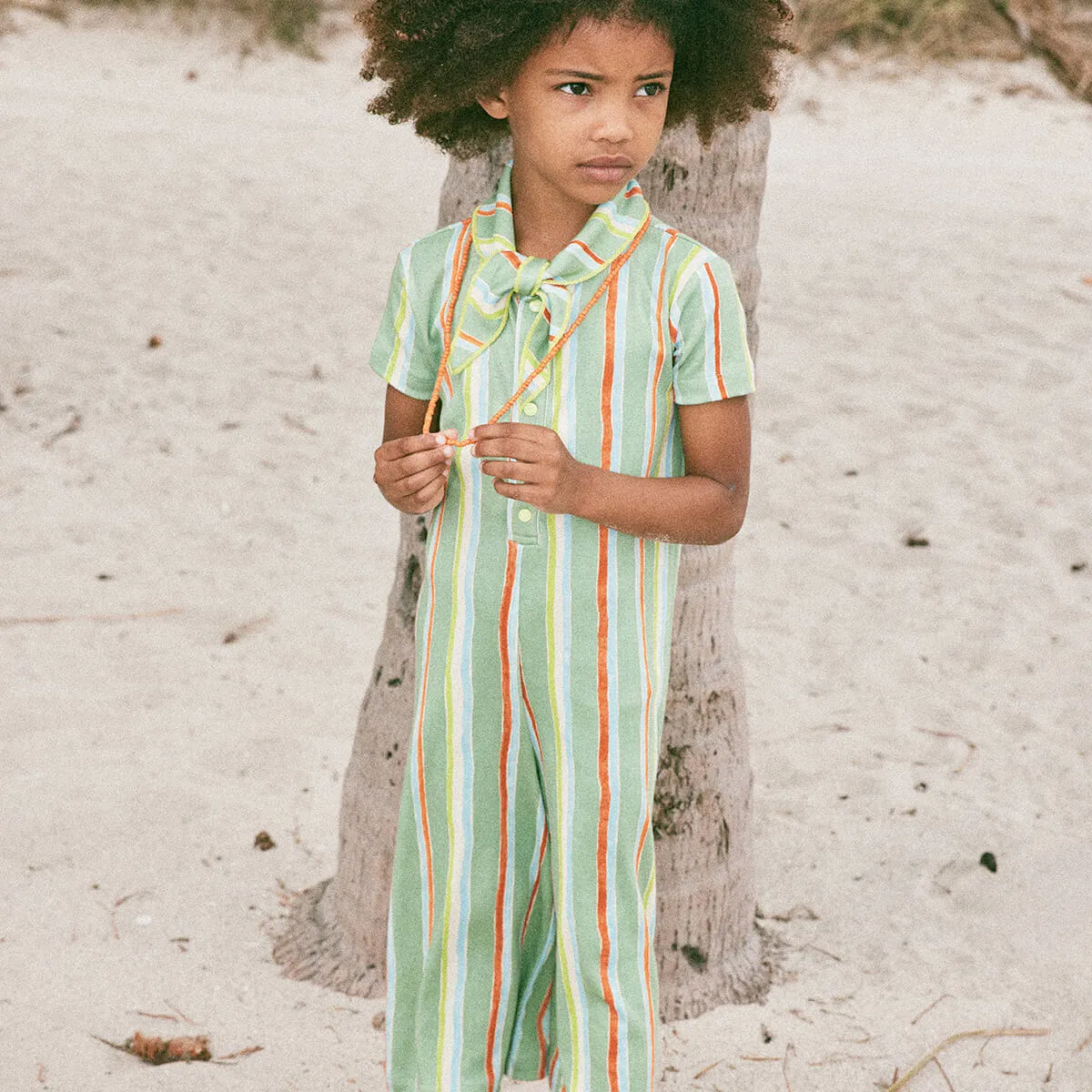 Scout Jumpsuit in Mojave Watercolour Stripe by Misha & Puff - Last One In Stock - 6 Years