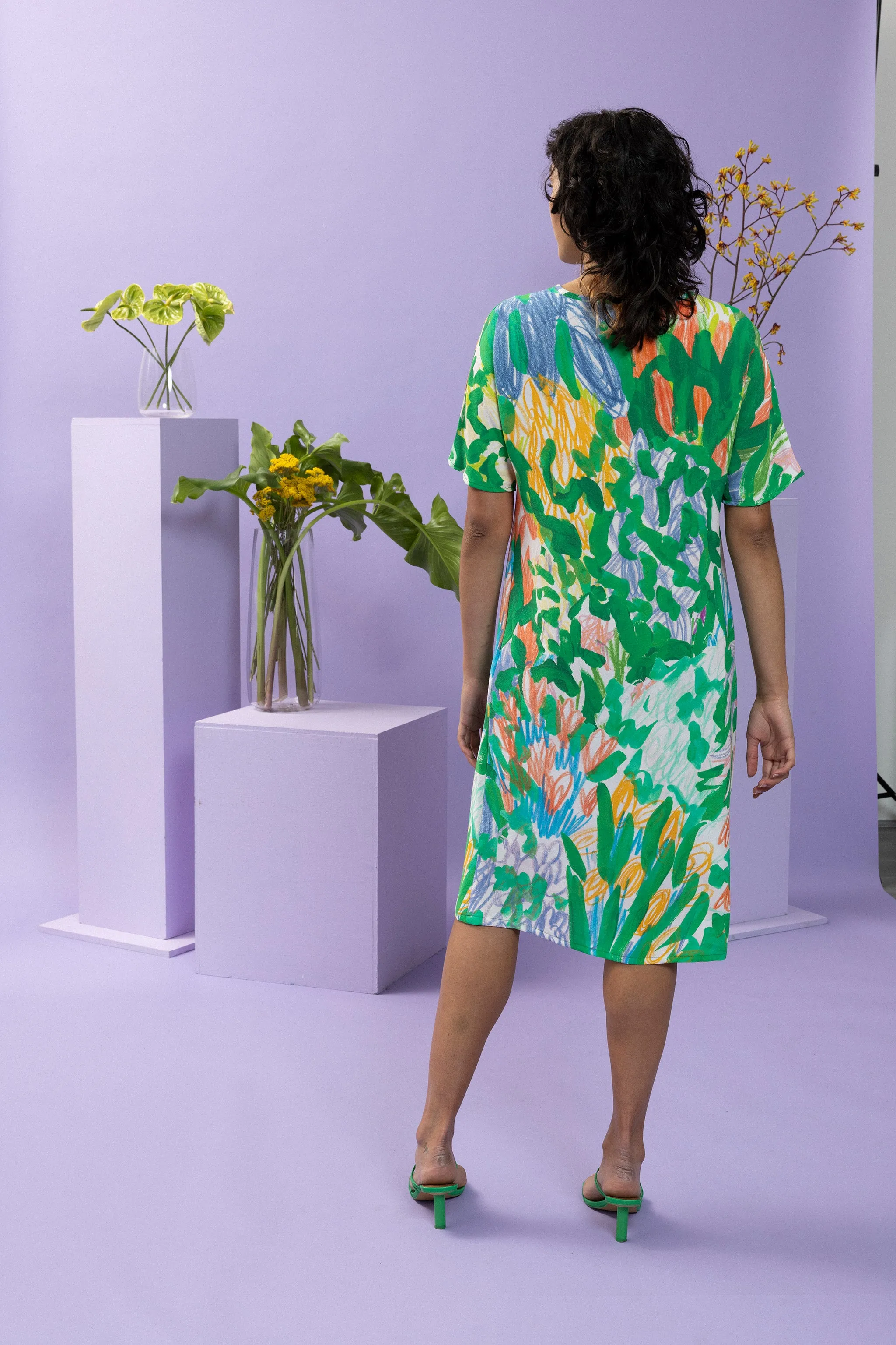 Scribble Long T-Dress