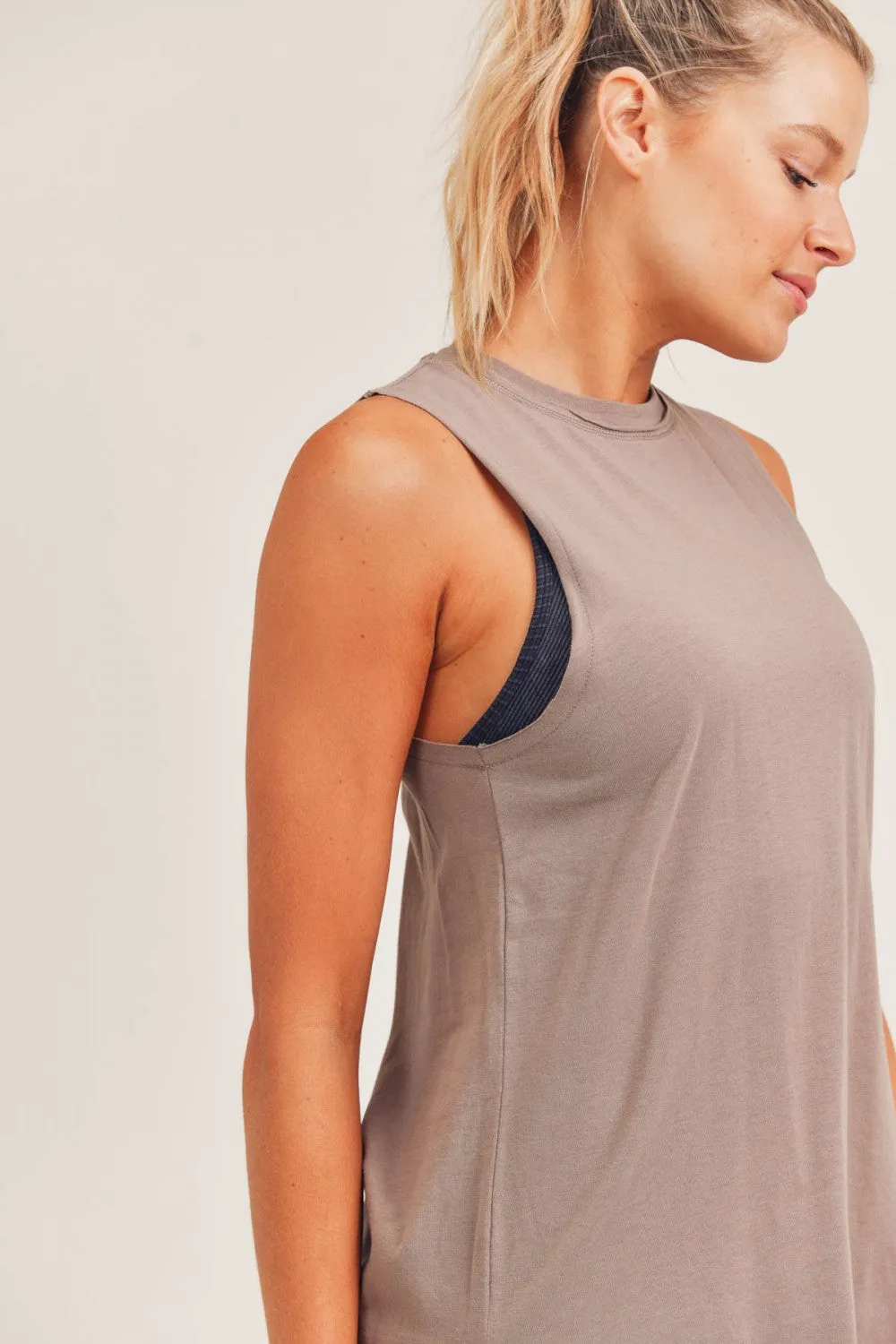Shirred & Gathered Back Flow Tank Top