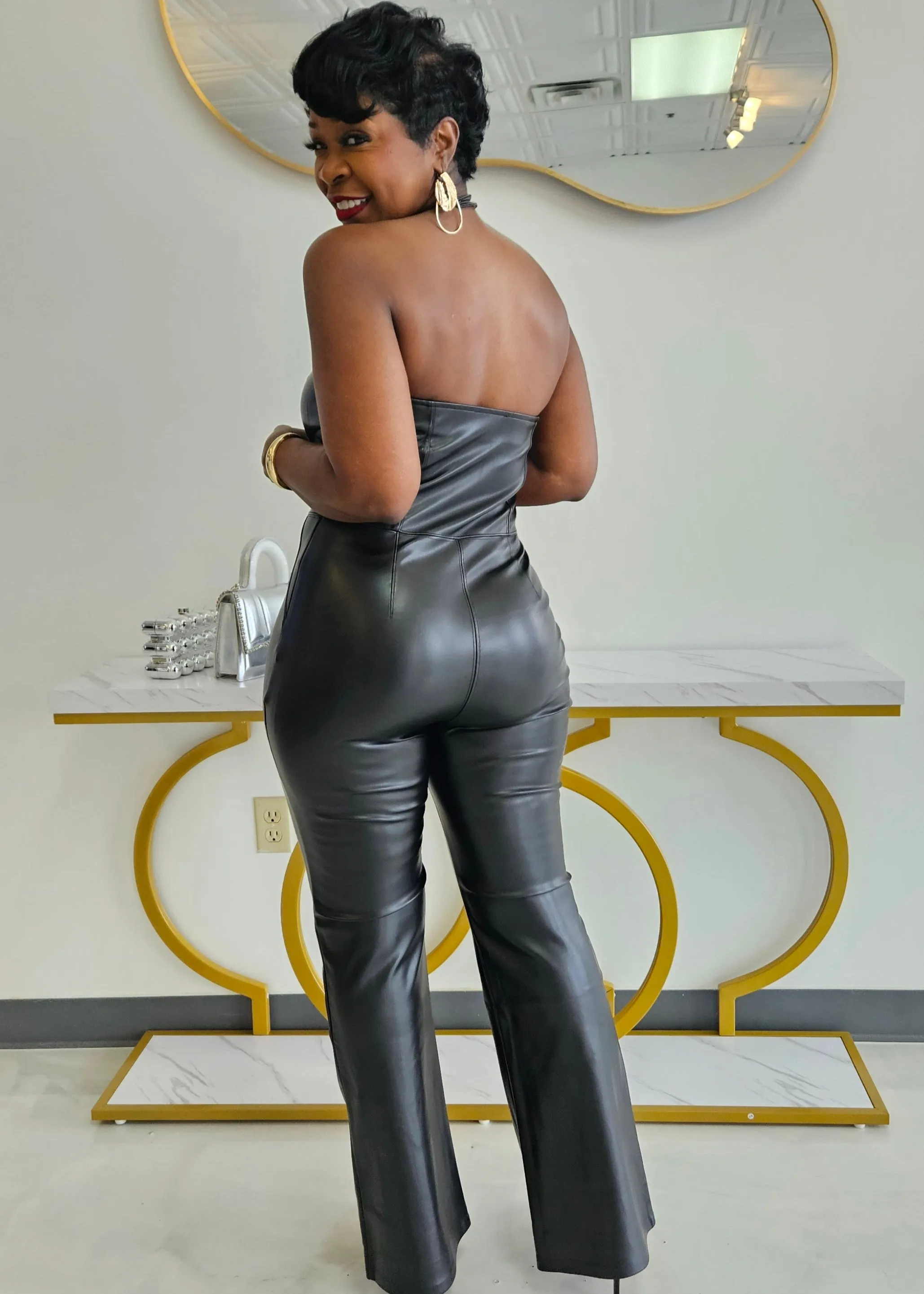 Simone Leather Jumpsuit