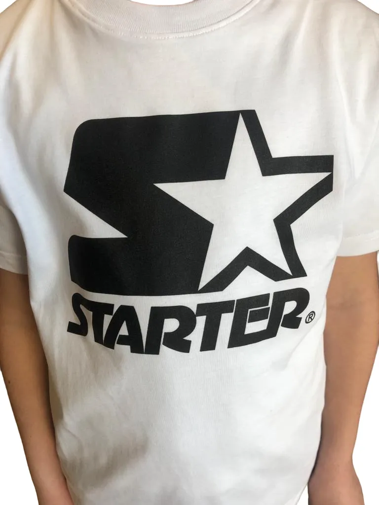 Starter T-shirt manica corta Logo in cotone da ragazzo 850UBST bianco
