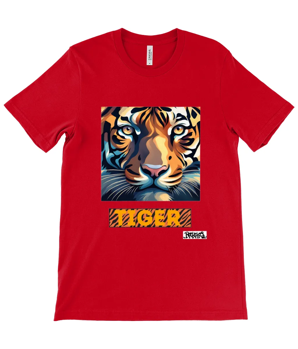 Tiger T shirt by Rock Chocs - Unisex Canvas crew neck t shirt