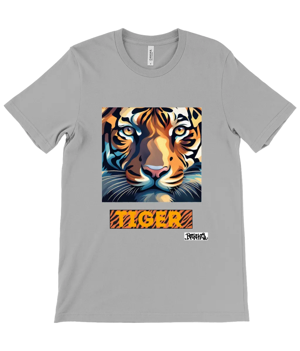 Tiger T shirt by Rock Chocs - Unisex Canvas crew neck t shirt