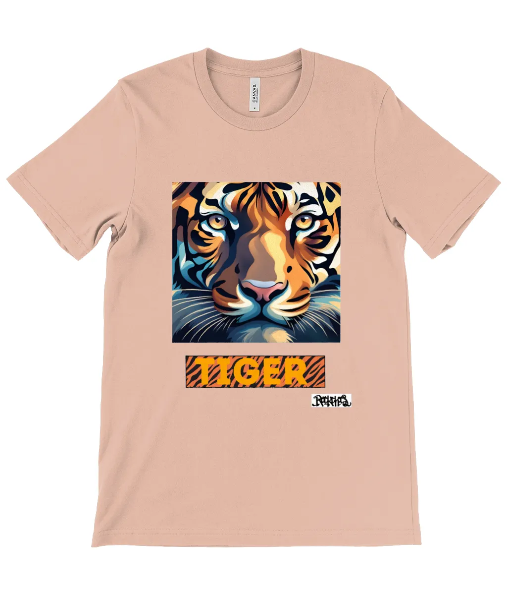 Tiger T shirt by Rock Chocs - Unisex Canvas crew neck t shirt