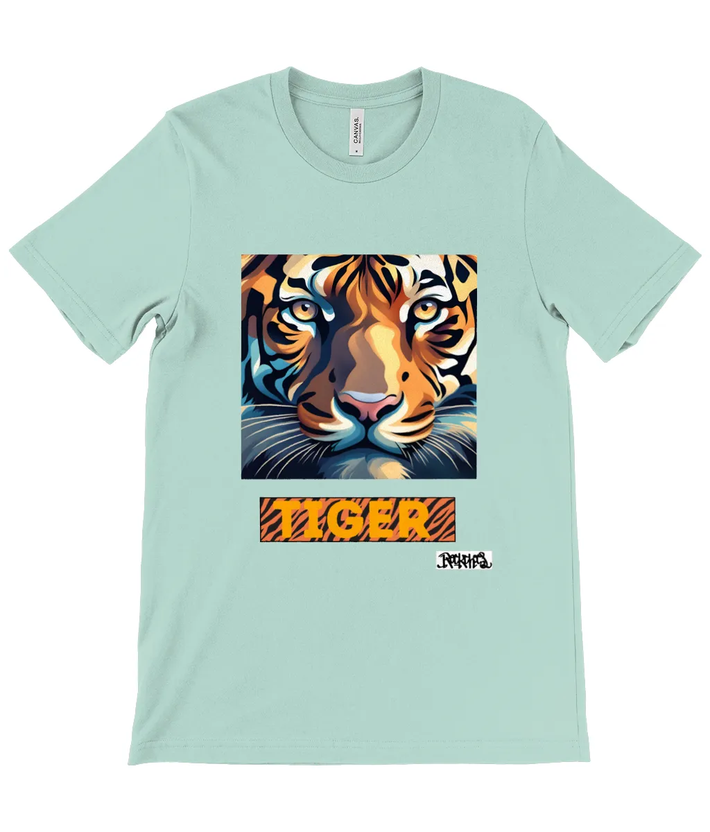 Tiger T shirt by Rock Chocs - Unisex Canvas crew neck t shirt