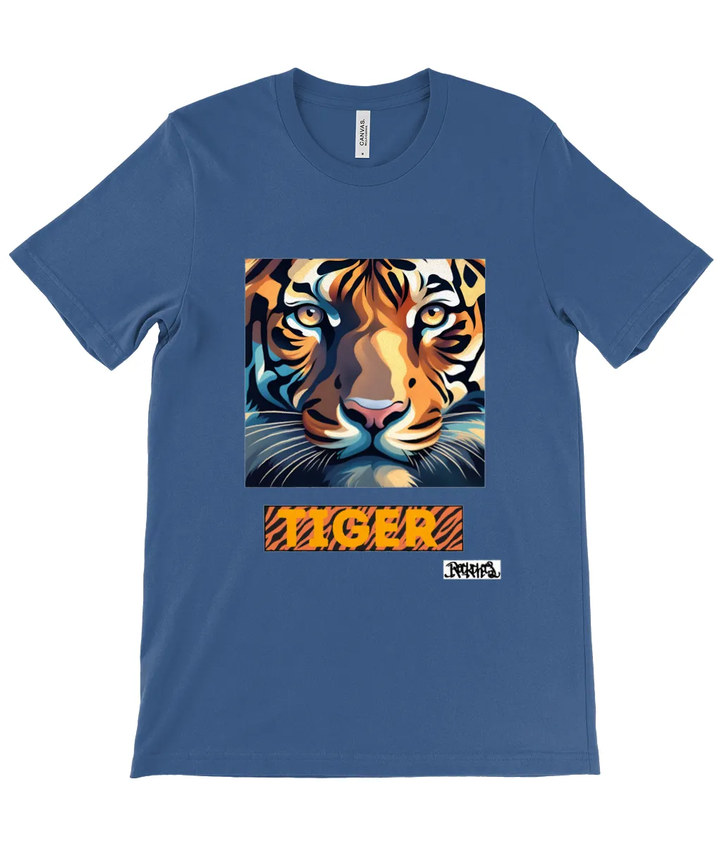 Tiger T shirt by Rock Chocs - Unisex Canvas crew neck t shirt