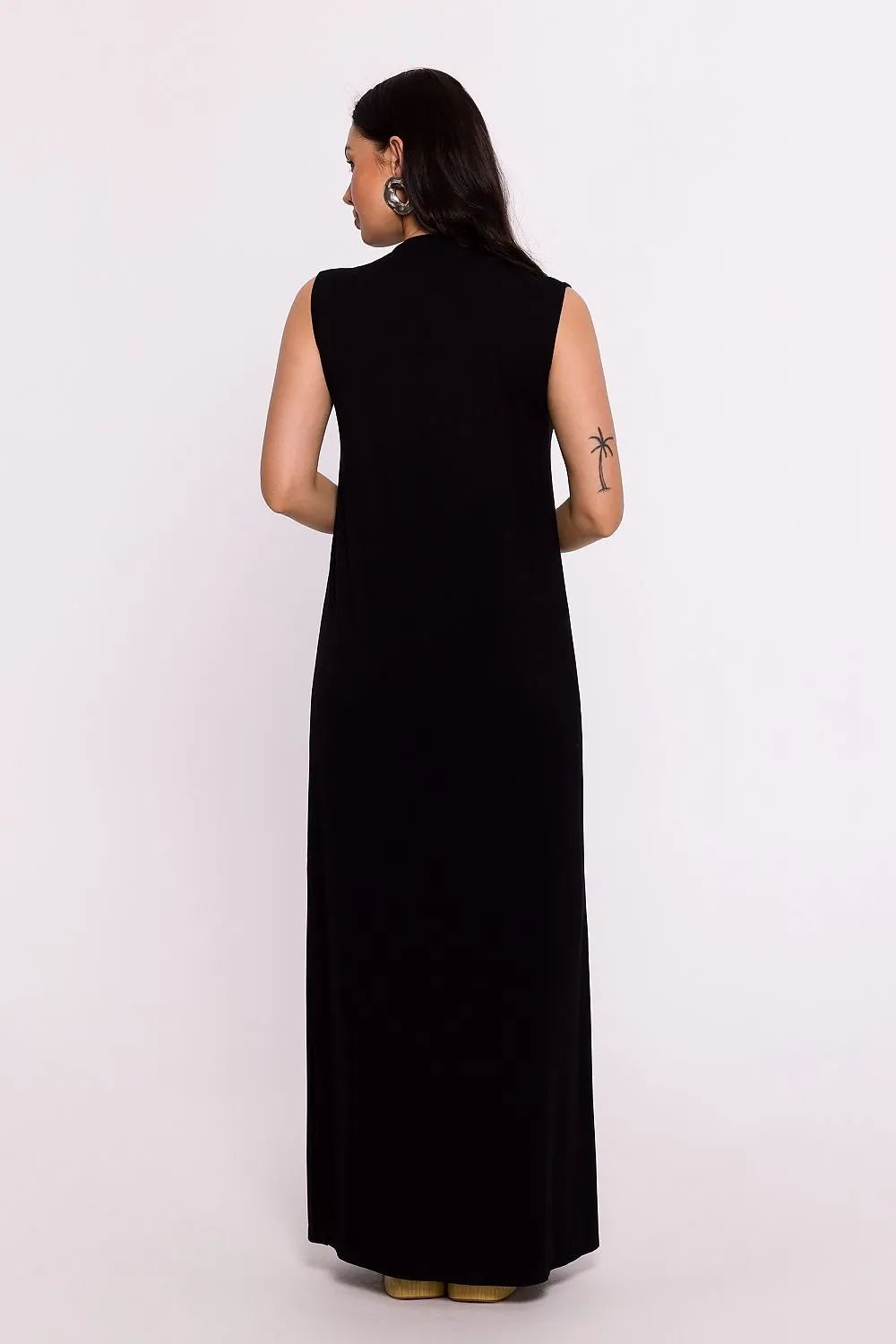 V-neck viscose knit fabric day dress