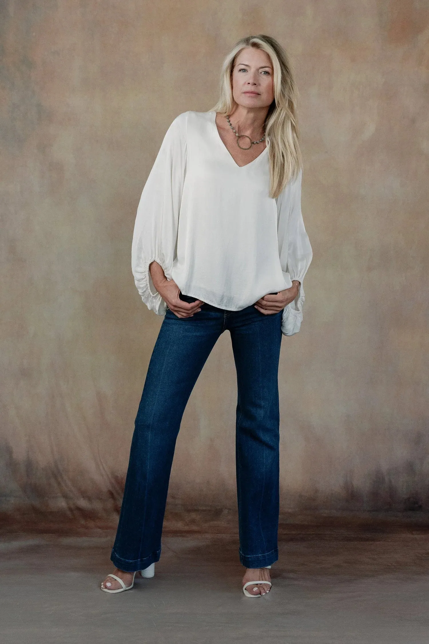 Vivien Satin Top Ivory #520