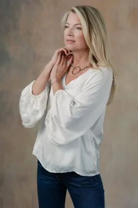 Vivien Satin Top Ivory #520