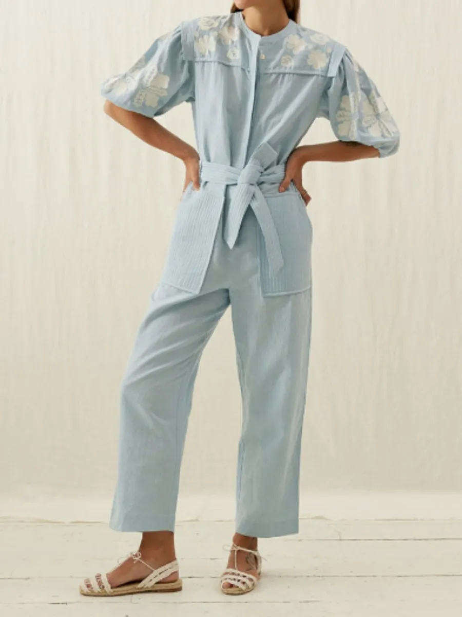 White Field Flowers Jumpsuit