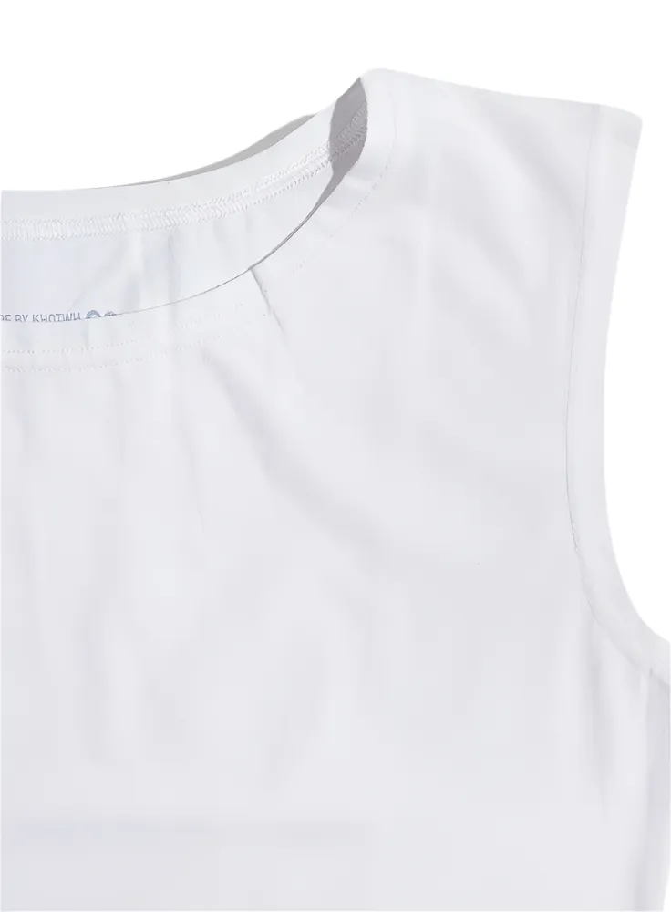 White Sleeveless Slim Fit Top