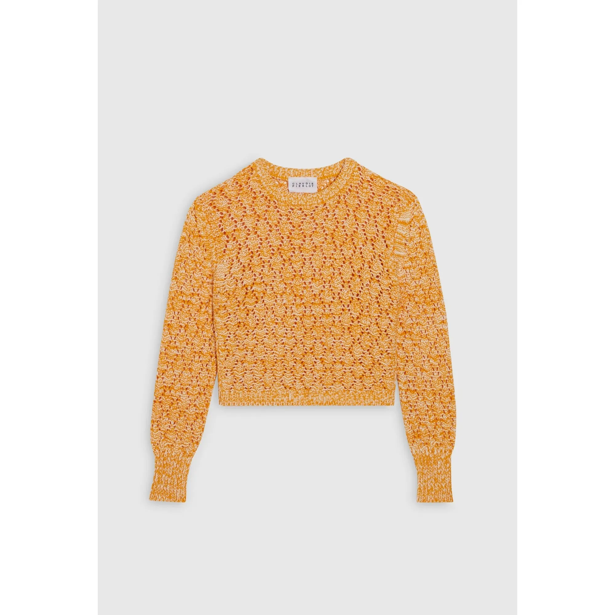 Women Openwork Knit Pullover - Sunshine